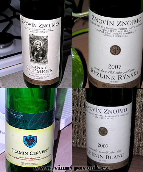 Etikety znovínských vín - slepenina ze čtyřech různých fotek :)